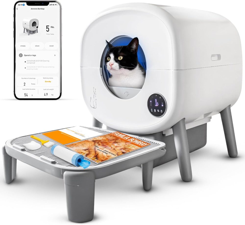 Arenero Inteligente Automático para Gatos – Limpieza sin esfuerzo y control total desde tu móvil  ​