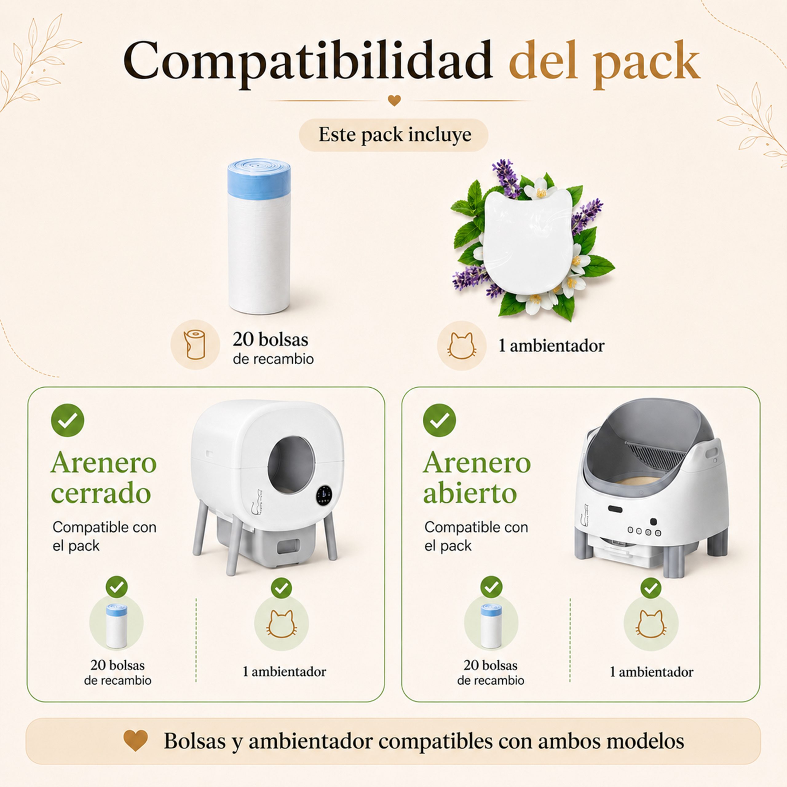 Pack Bolsas + Ambientador para Arenero Automático Familia Bombay - Imagen 4