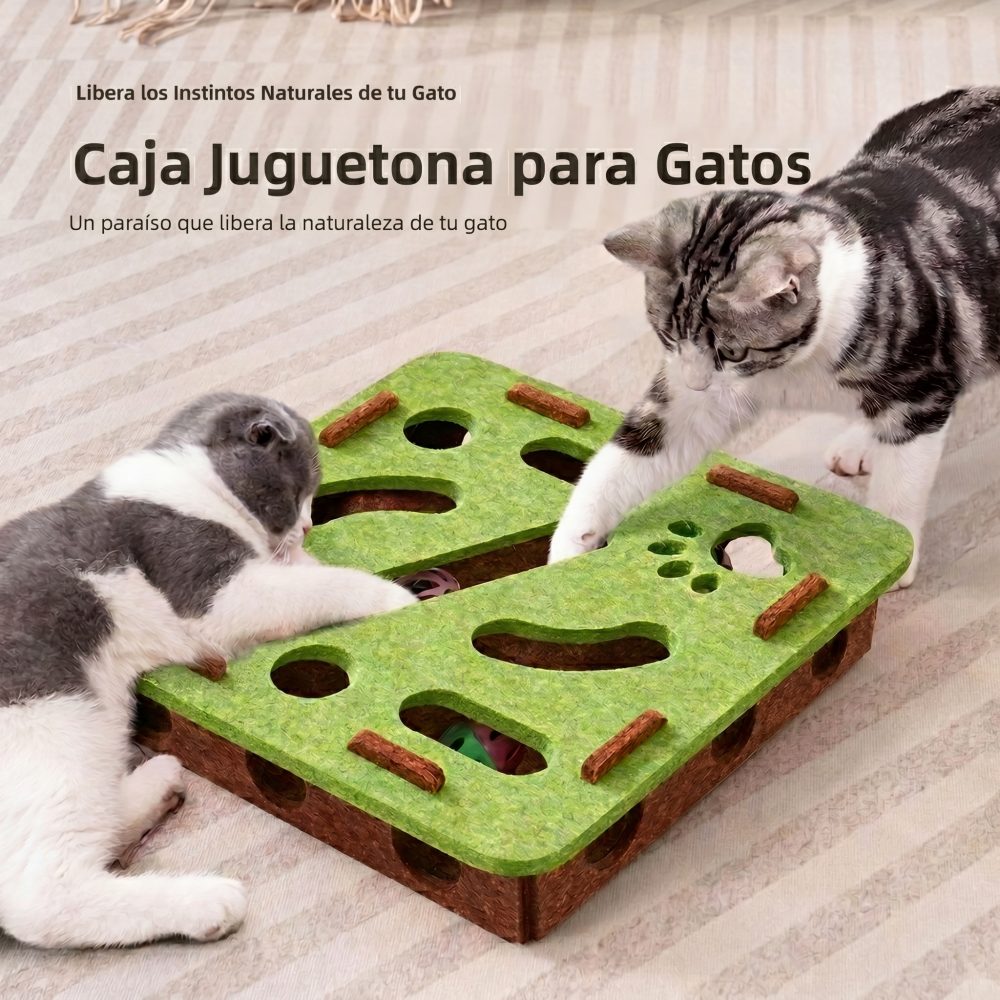 Juguete Interactivo para Gatos con Pelota y Tablero de Juego