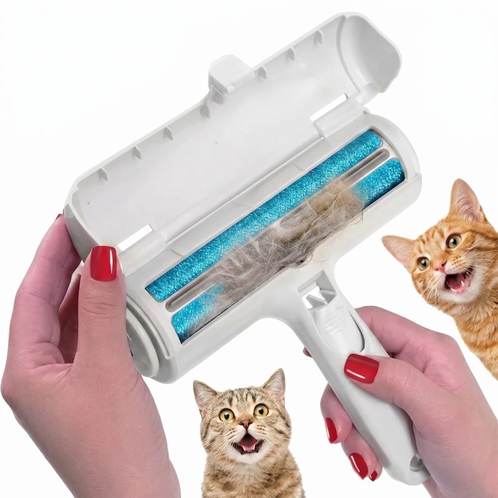 Rodillo Quitapelos Reutilizable para Mascotas con Base Autolimpiable